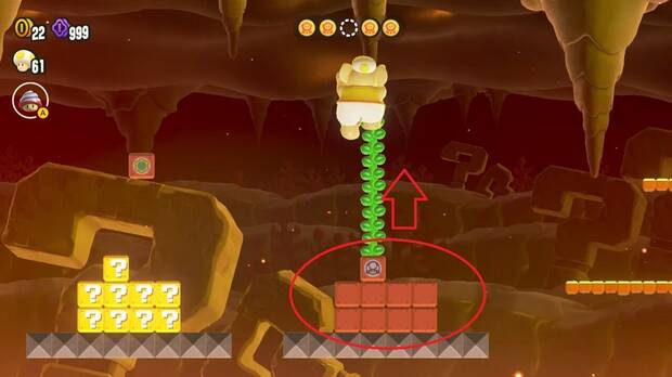 Super Mario Bros. Wonder - Localización de la Ficha Maravilla #3 en Parque de objetos