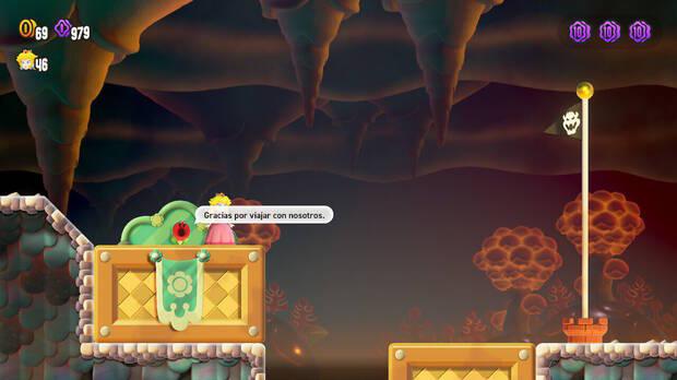 Super Mario Bros. Wonder - Cómo llegar a lo más alto del banderín de meta en Reto de insignia - Salto alto 2