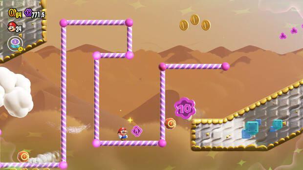 Super Mario Bros. Wonder - Localización de la Moneda púrpura #1 en Especial Tostisol: Bloques extensibles