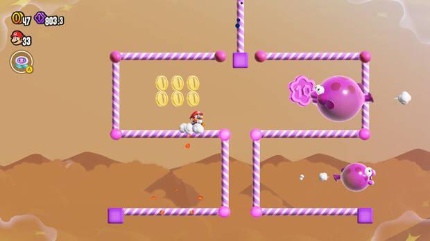 Super Mario Bros. Wonder - Localización de la Moneda púrpura #3 en Especial Tostisol: Bloques extensibles