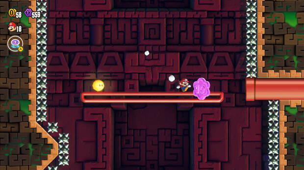 Super Mario Bros. Wonder - Localización de la Moneda púrpura #2 en Especial Fungijí: Rosquilla rodante