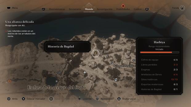 Assassin's Creed Mirage - Localización en el mapa de la historia de Bagdad Misión sagrada