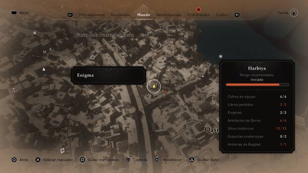 Assassin's Creed Mirage - Localización en el mapa del enigma Un tesoro sagrado