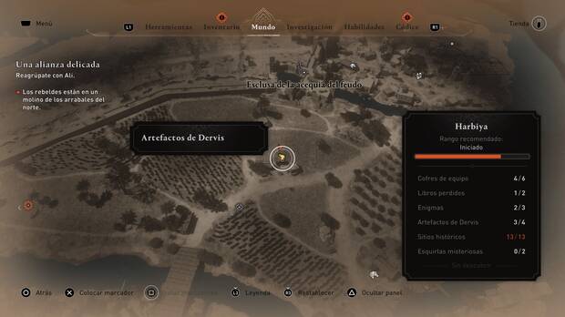 Assassin's Creed Mirage - Localización en el mapa del artefacto de Dervis Broche escandinavo
