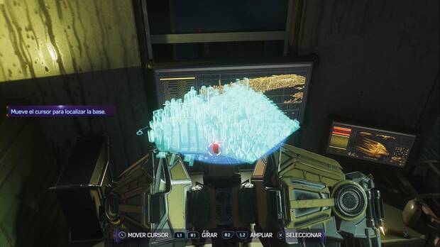 Marvel's Spider-Man 2 - Escondites de los Cazadores en el Distrito Financiero: escondite del huerto #3, mapa en 3D