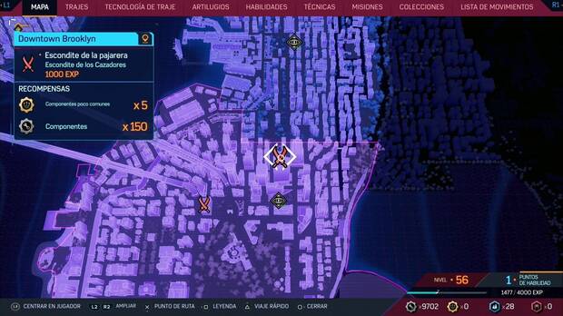 Marvel's Spider-Man 2 - Escondites de los Cazadores en Downtown Brooklyn: escondite de la pajarera #1