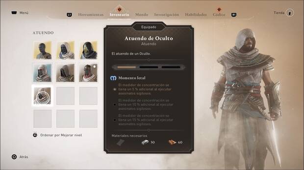 Men de atuendos de Assassin's Creed Mirage.