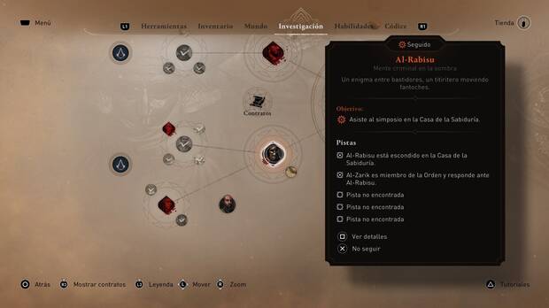 Assassin's Creed Mirage - Pistas para desvelar la identidad de Al-Rabisu