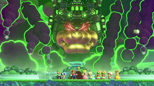 La historia, como siempre, es anecdótica. Esta vez Bowser se ha fusionado con el castillo del Reino Flor y está acumulando poder para transformar el mundo y dominarlo, así que tendremos que volver a poner al rey de los koopas en su sitio.
