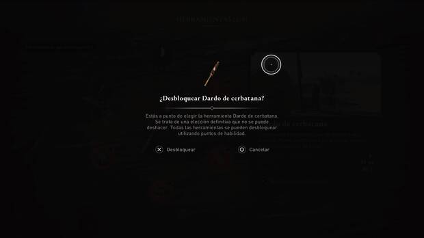 Assassin's Creed Mirage - Advertencia al desbloquear herramientas