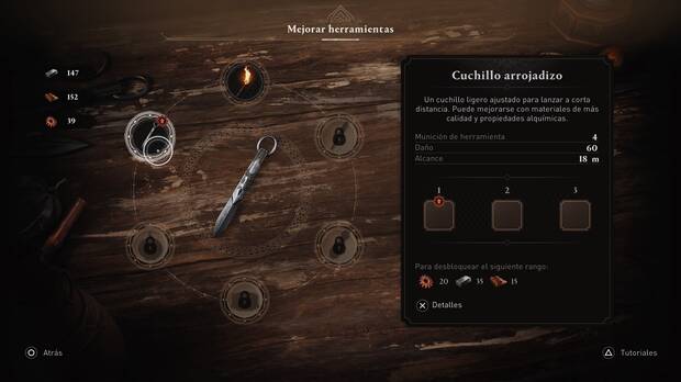 Assassin's Creed Mirage - Sistema de mejora de herramientas