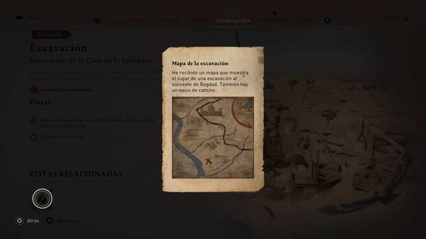 Assassin's Creed Mirage - Mapa de la excavación en el desierto
