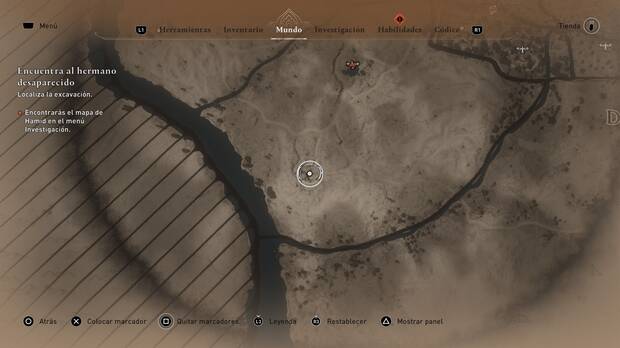 Assassin's Creed Mirage - Localización de la excavación en el desierto