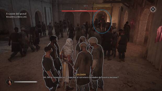 Assassin's Creed Mirage - Atravesar el patio de la prisión de la Puerta de Damasco