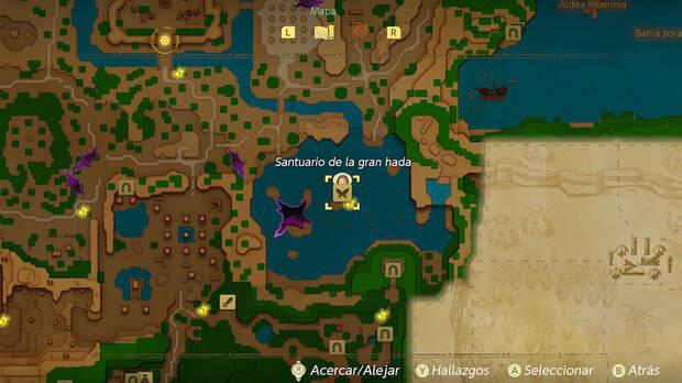 The Legend of Zelda: Echoes of Wisdom - Ubicación del Santuario de la gran hada en el lago Hylia