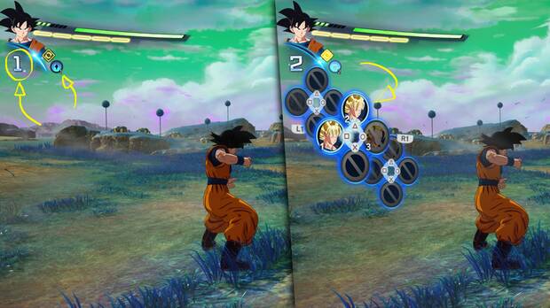Dragon Ball: Sparking! Zero - Menú de transformaciones y cómo activarlas