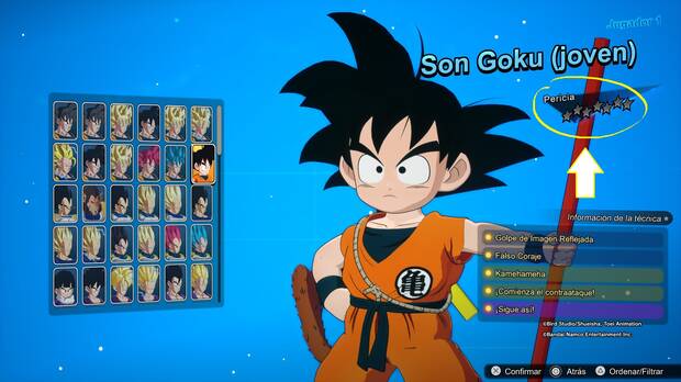 Dragon Ball: Sparking! Zero - Para qué sirve aumentar la pericia