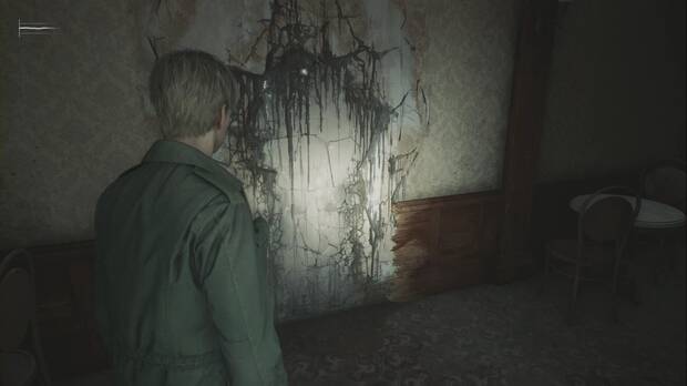 Silent Hill 2 Remake - Hotel Lakeview: pared destruible en la Cafetería Toluca que da a Objetos perdidos