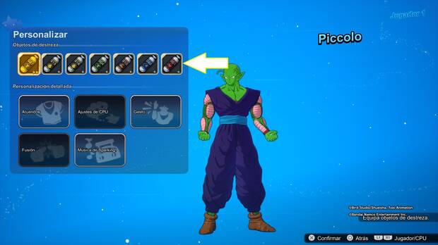 Dragon Ball: Sparking! Zero - Cómo equipar y utilizar objetos de destreza