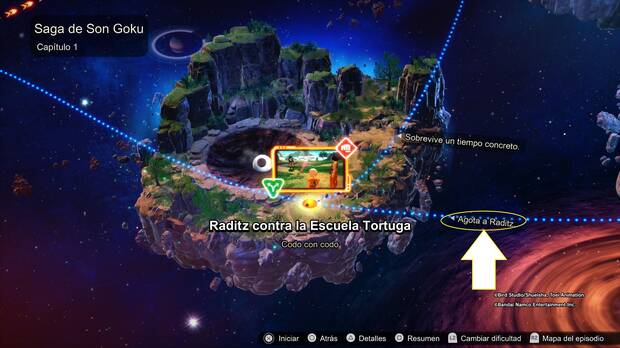 Dragon Ball: Sparking! Zero - Agotar a Raditz en Raditz contra la Escuela Tortuga
