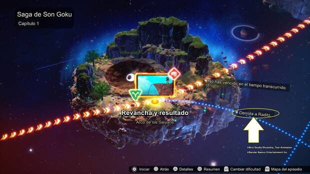 Dragon Ball: Sparking! Zero - Derrotar rápido a Raditz en Revancha y resultado