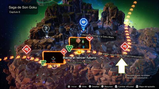 Dragon Ball: Sparking! Zero - Requisitos para avanzar en la fase Hacia el tercer futuro