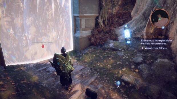 Dragon Age: The Veilguard - Cruce de sombras: barrera mágica en la zona de la barca de la base de los exploradores del Velo