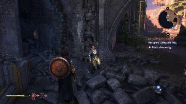 Dragon Age: The Veilguard - La hoja cantarina: grieta en el muro de la segunda zona con dispositivos mágicos