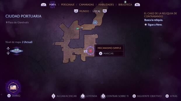 Dragon Age: The Veilguard - El caso de la reliquia de contrabando: mapa inicial de la Ciudad Portuaria