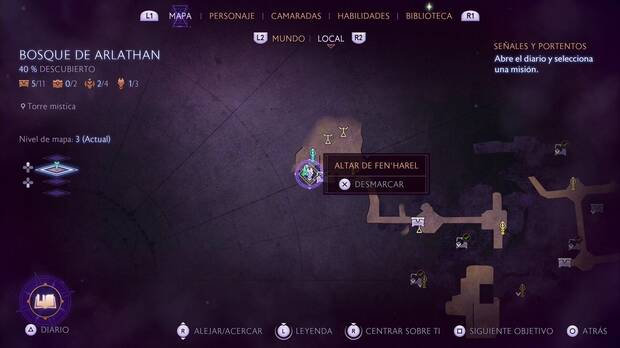 Dragon Age: The Veilguard - Altares de Fen'Harel en el Bosque de Arlathan: ubicación del segundo altar, en la zona noroeste