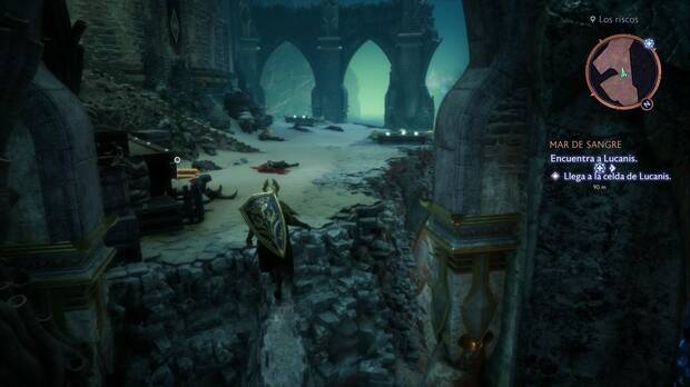Dragon Age: The Veilguard - Mar de sangre: Rook cruza por un tablón en la prisión submarina
