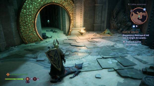 Dragon Age: The Veilguard - Mar de sangre: cristal de energía en la zona del árbol de los venatori