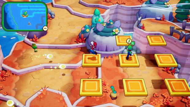 La cooperaci�n entre Mario y Luigi es fundamental en varias partes de la aventura, pulsando botones seg�n toque