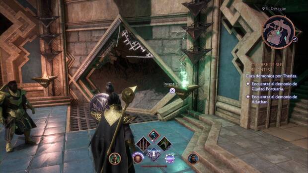 Dragon Age: The Veilguard - La cumbre de sus semejantes: brasero de fuego verde en la zona de búsqueda de la Ciudad Portuaria