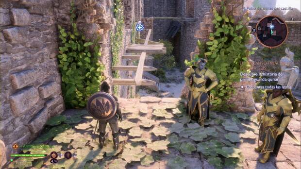 Dragon Age: The Veilguard - El descanso final de un Guarda gris: andamios en el patio de armas