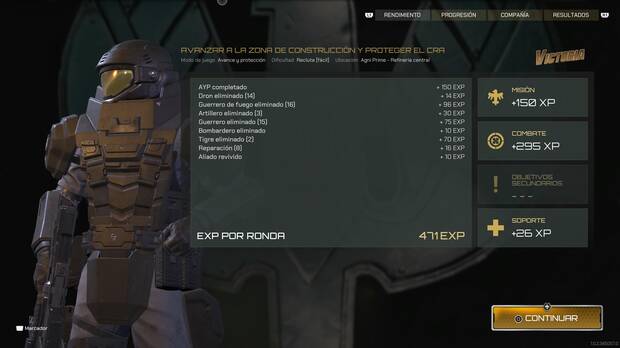 Con cada misi�n ganamos experiencia y podemos mejorar a nuestro soldado y progresar en su clase.