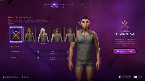 Aquí el clásico editor de personajes con el que daremos vida a Rook, el nuevo protagonista.