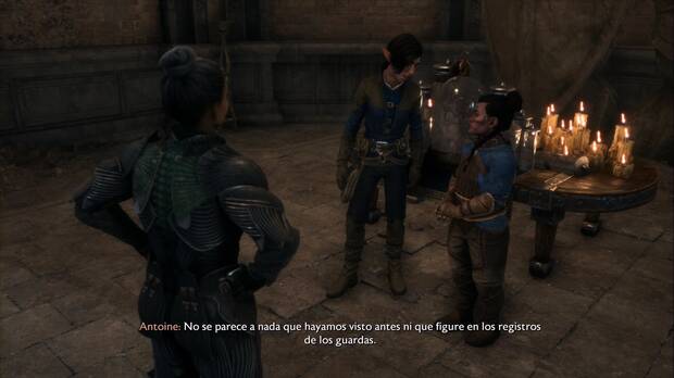 Dragon Age: The Veilguard - Algo va mal: Antoine examina las muestras de corrupción
