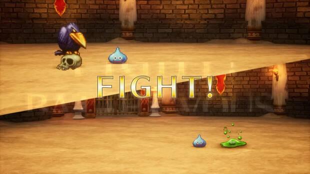 La arena de combate nos permite poner a luchar a los monstruos previamente reclutados, en enfrentamientos de hasta 3vs3