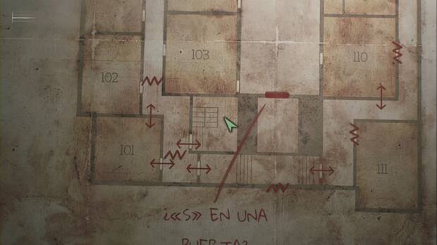 Silent Hill 2 Remake - Apartamentos Blue Creek: ubicación de las escaleras de la primera planta donde se encuentra la fotografía extraña Siempre juntos