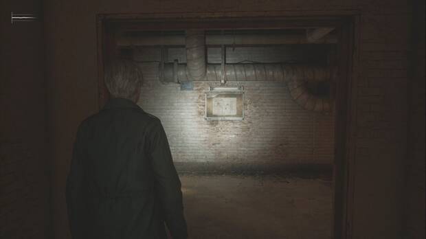 Silent Hill 2 Remake - Hospital Brookhaven: mapa del sótano del hospital en la primera pared del sótano