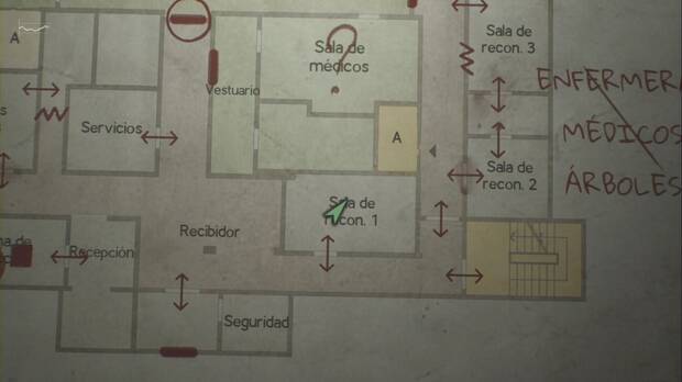Silent Hill 2 Remake - Hospital Brookhaven: ubicación de la Sala de recon 1 en el P1
