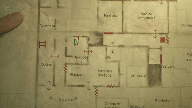 Silent Hill 2 Remake - Hospital Brookhaven (Otro Mundo): ubicación de la Llave de la dicha en la primera planta