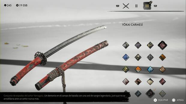 Ghost of Yotei - Conjuntos de armas, Yokai carmes