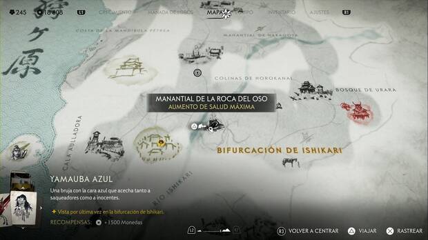 Ghost of Yotei - Manantiales en la Llanura de Ishikari, ubicacin del Manantial de la roca del oso