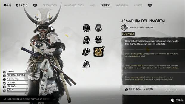 Ghost of Yotei - Armaduras, Armadura del Inmortal