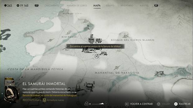 Ghost of Yotei - Mitos, El samurái inmortal, ubicación de Ugetsu el Cuentacuentos