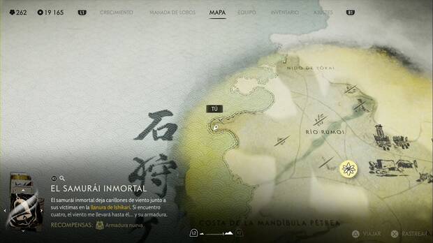 Ghost of Yotei - Mitos, El samurái inmortal, ubicación de la cueva del Samurái Inmortal