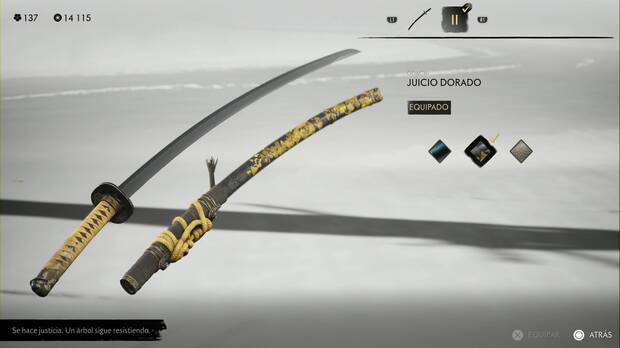 Ghost of Yotei - Conjuntos de armas, Juicio dorado