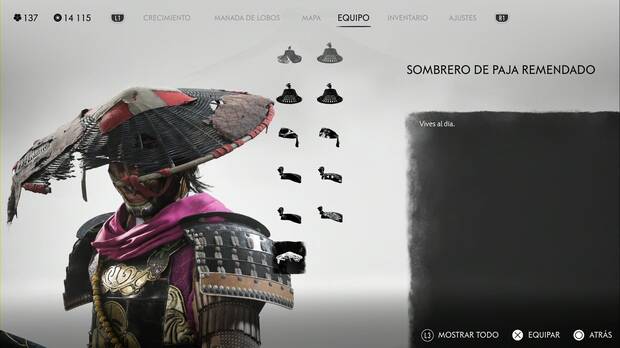 Ghost of Yotei - Cascos, Sombrero de paja remendado